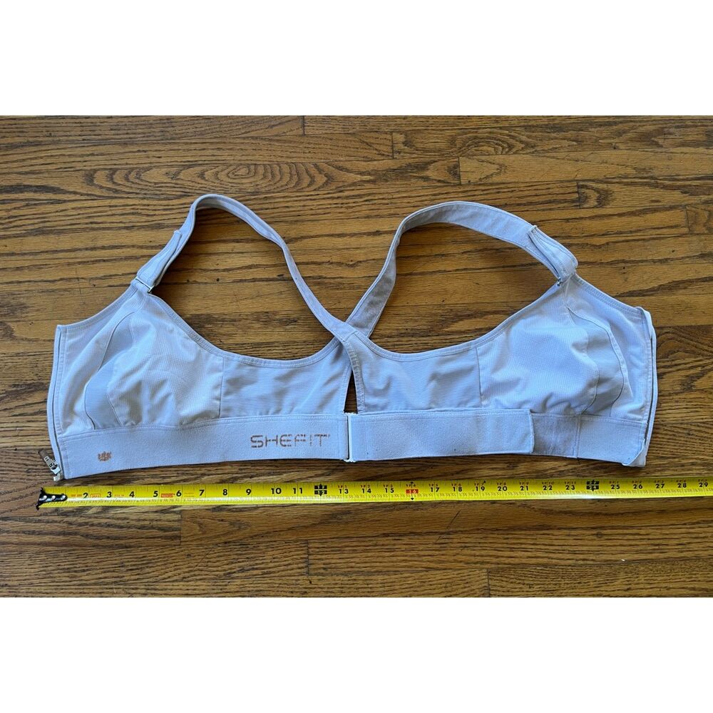 SHEFIT White Strap Sports Bra Zip Top Women's Size Large - Picture 8 of 9